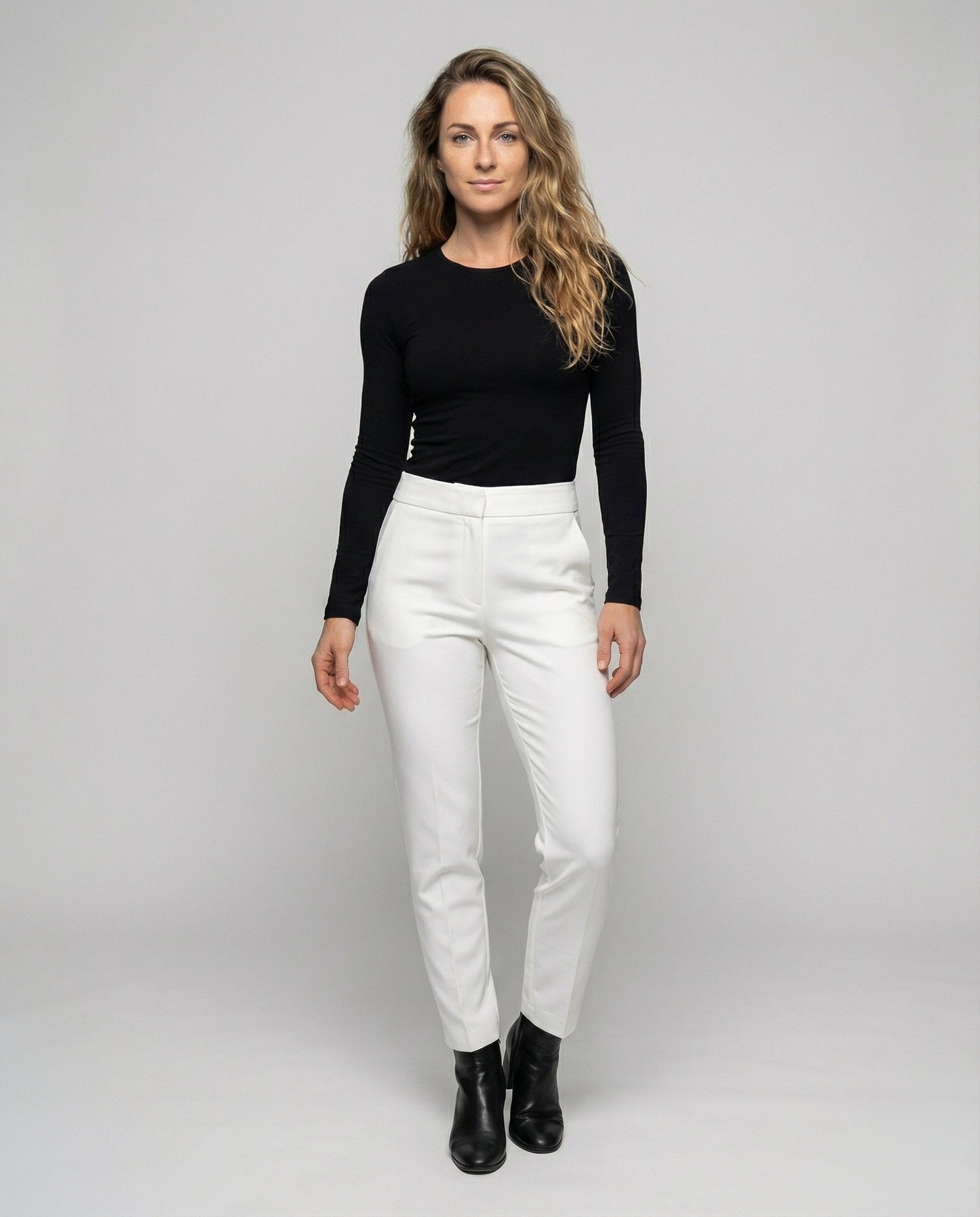 Damen Stretchhose Knöchellang Mit Komfortbund - Norvielle