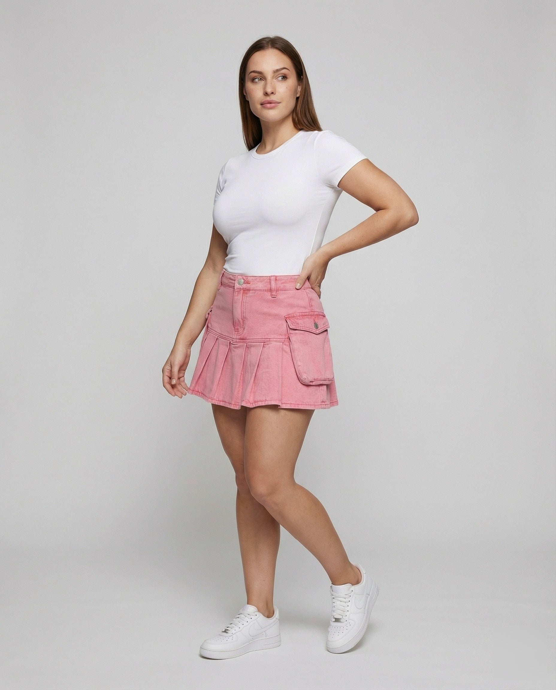 Damen Cargo-Minirock Kurz Faltenrock - Norvielle