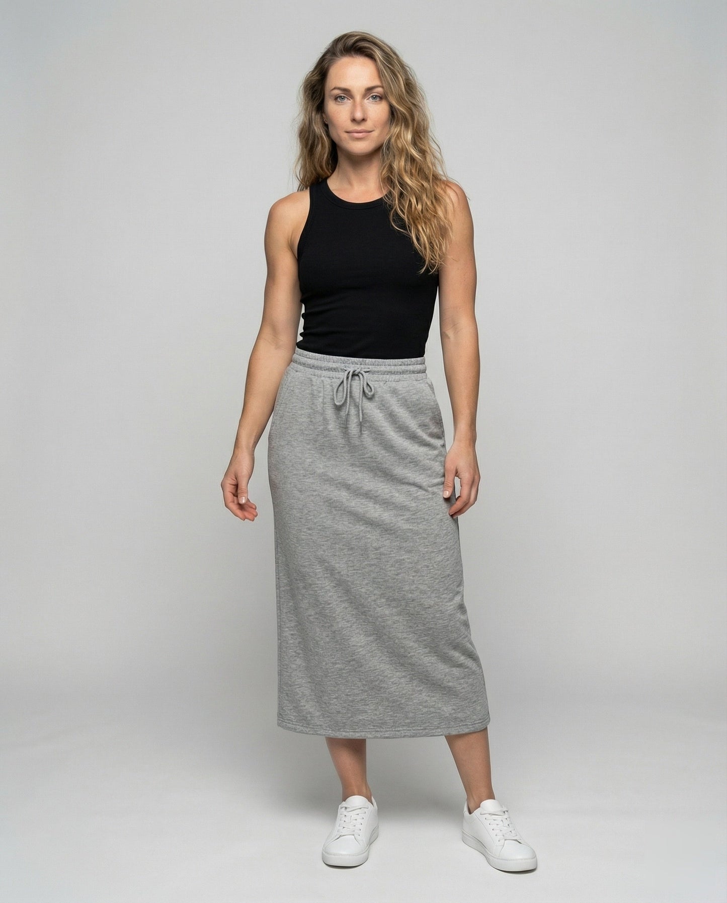 Damen Midirock Sweatlook Schwarz - Norvielle