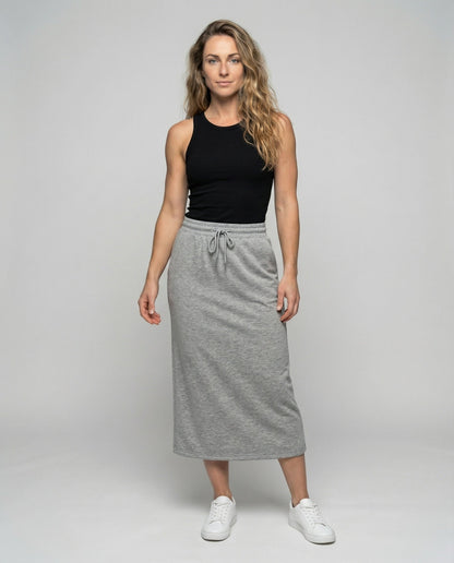Damen Midirock Sweatlook Schwarz - Norvielle