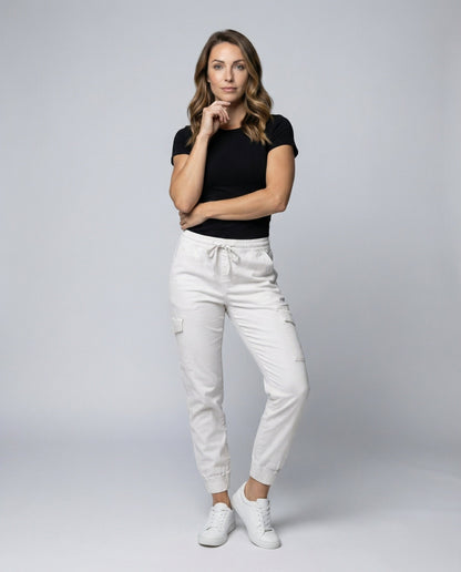 Damen Stretch Cargo Jogginghose Leicht Mit Klappentasche - Norvielle