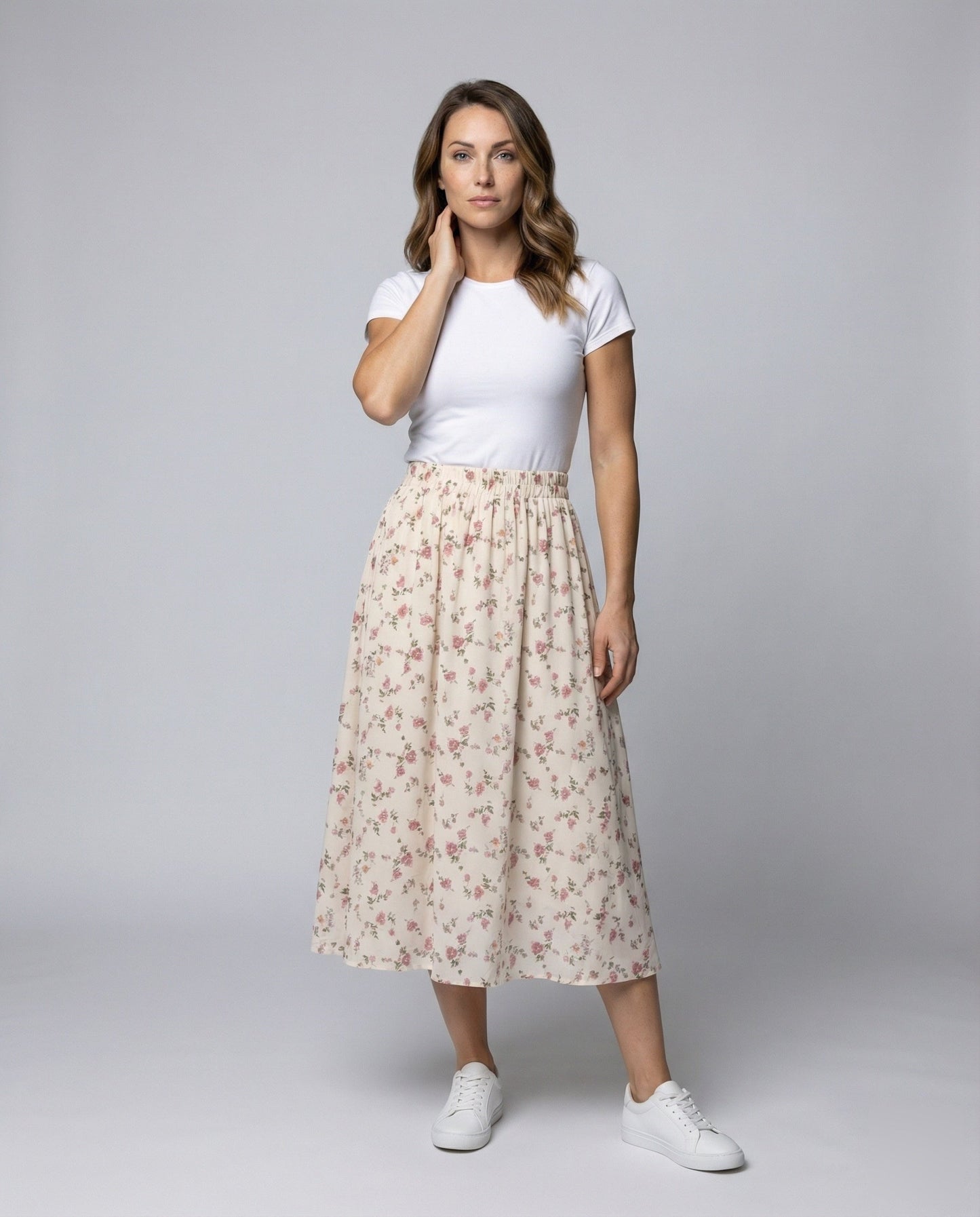 Damen A-Linie Midirock Leichter Chiffon - Norvielle