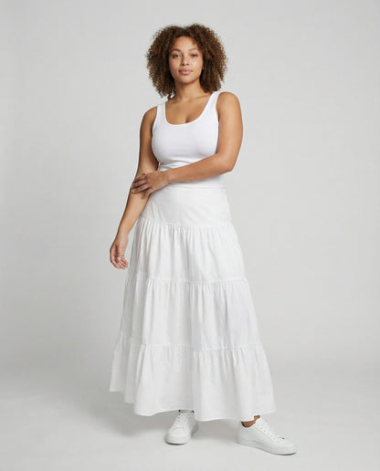 Damen Maxi-Stufenrock Mehrlagig mit Bindeband - Norvielle