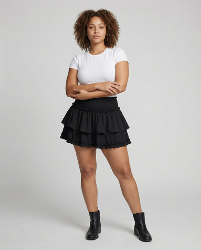 Damen Minirock Volant Mehrschichten Innenshort - Norvielle