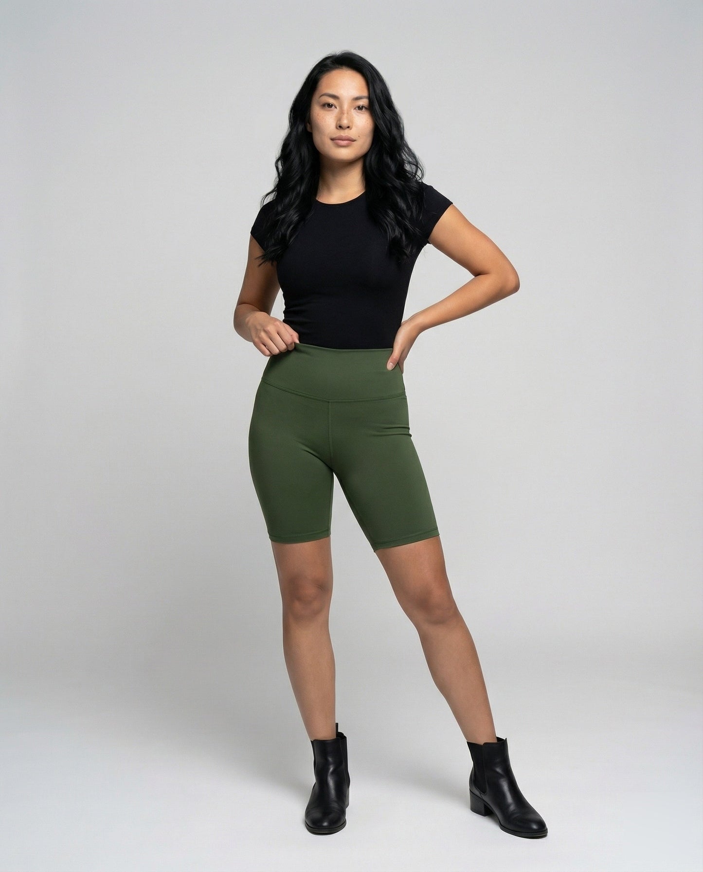 Damen Radlerhose Formender Bauch Schwarz - Norvielle