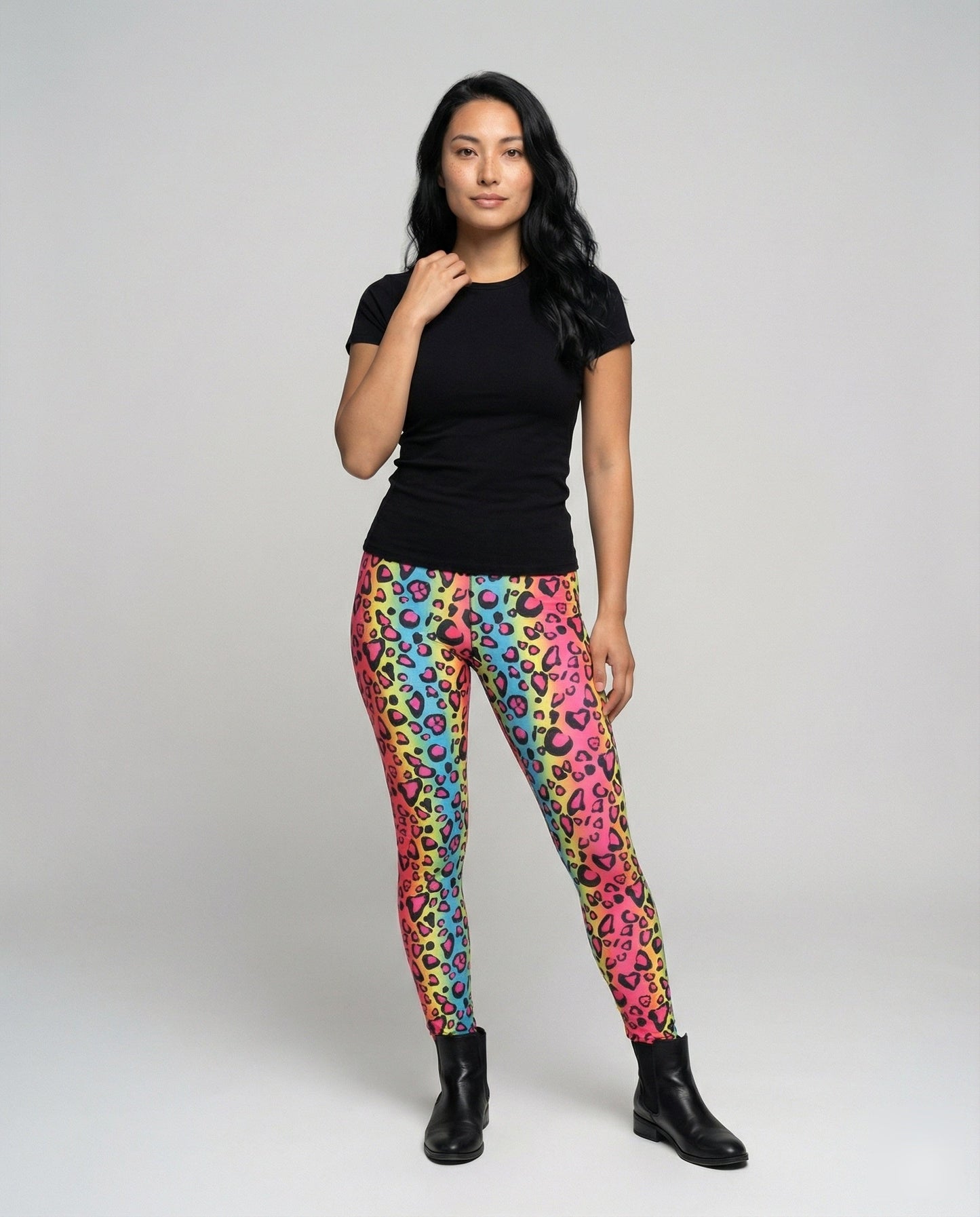 Damen Leggings Sternmuster Baumwolle Schwarz - Norvielle