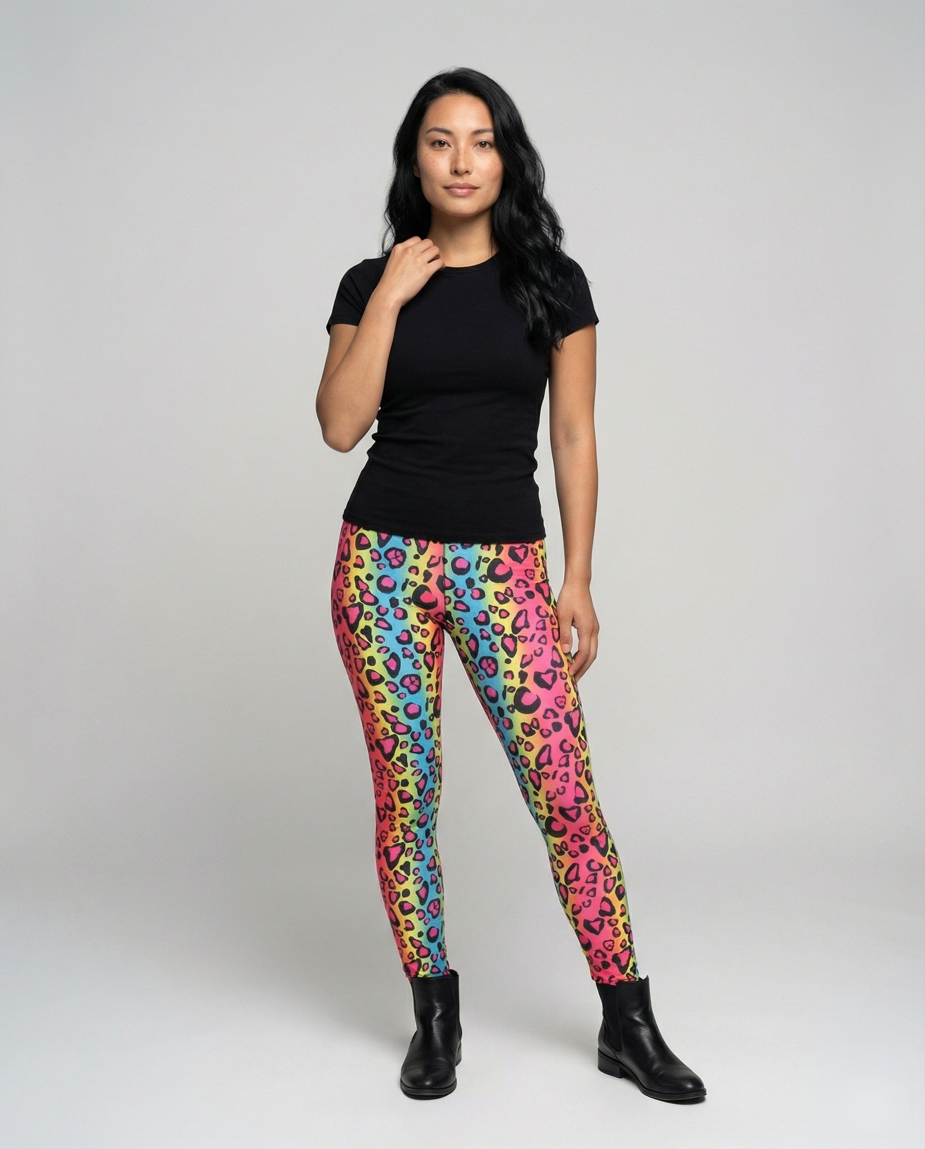 Damen Leggings Sternmuster Baumwolle Schwarz - Norvielle