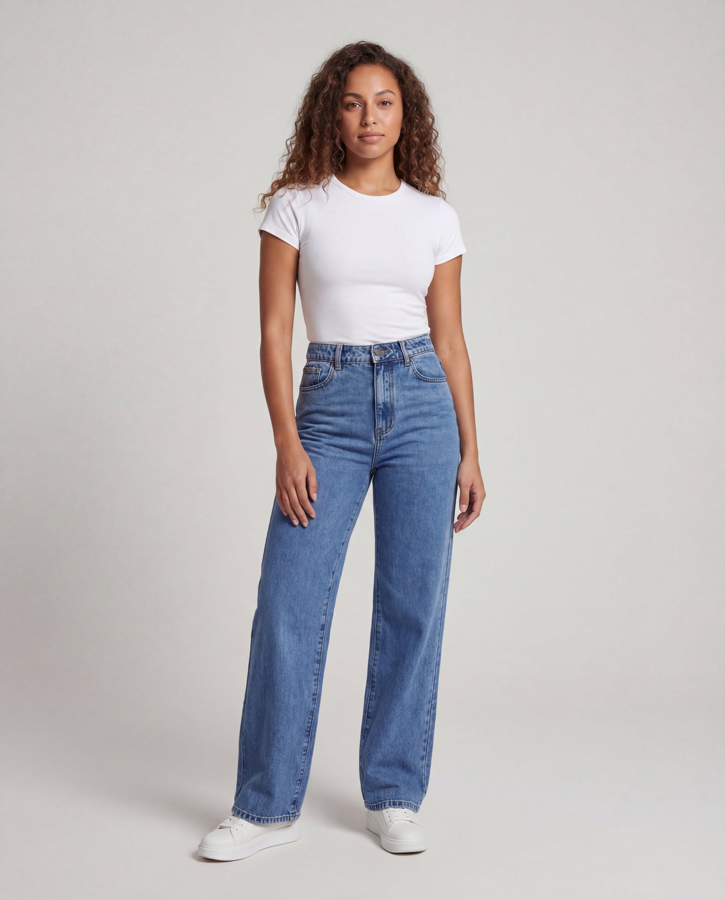Damen Weite Jeans Hochgeschnittene Minimalnaht - Norvielle