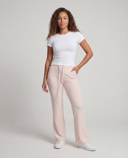 Damen Loungehose Baumwollmix Weite Bein hochgeschnitten - Norvielle