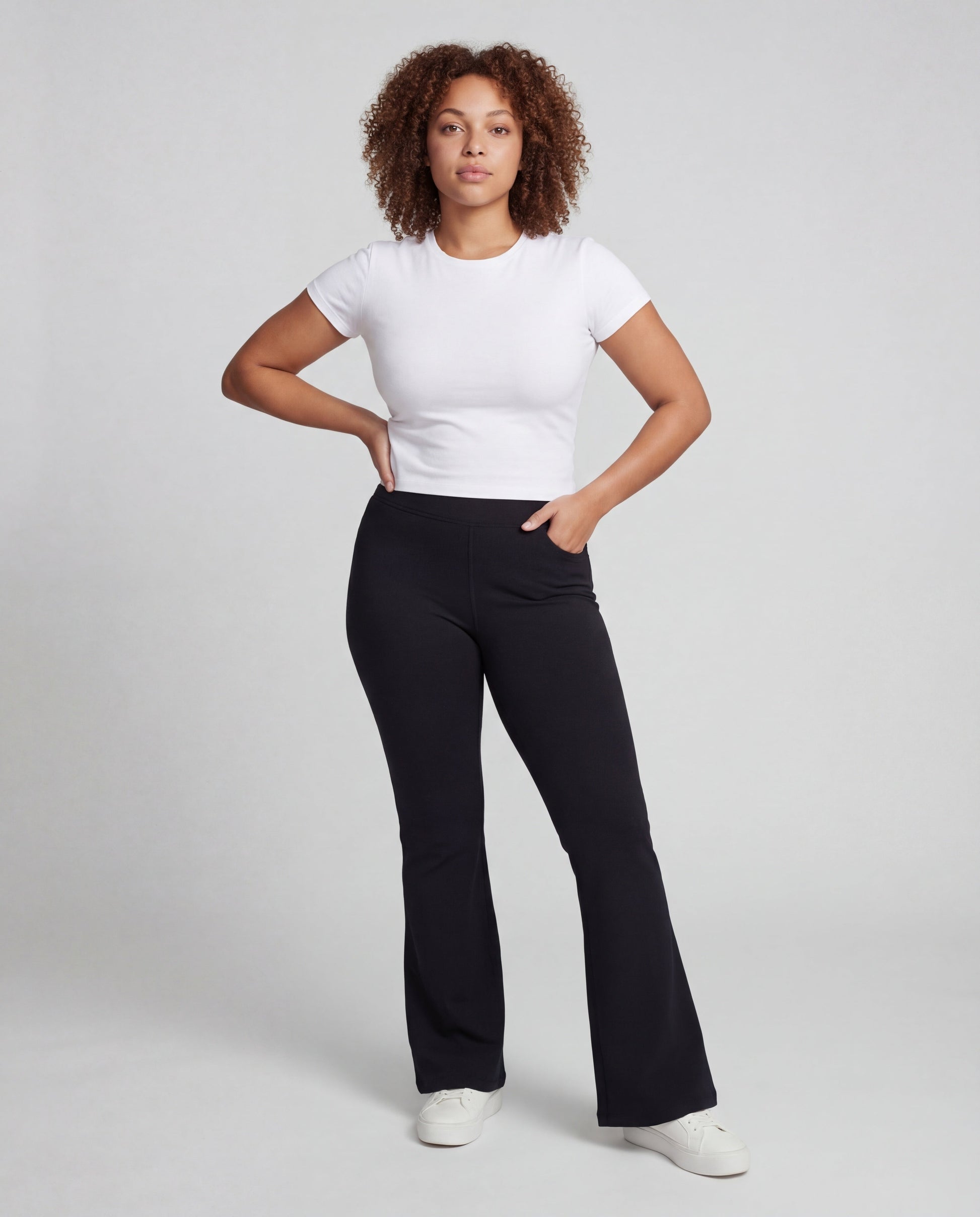 Damen Hochtaillierte Jerseyhose Weites Bein - Norvielle