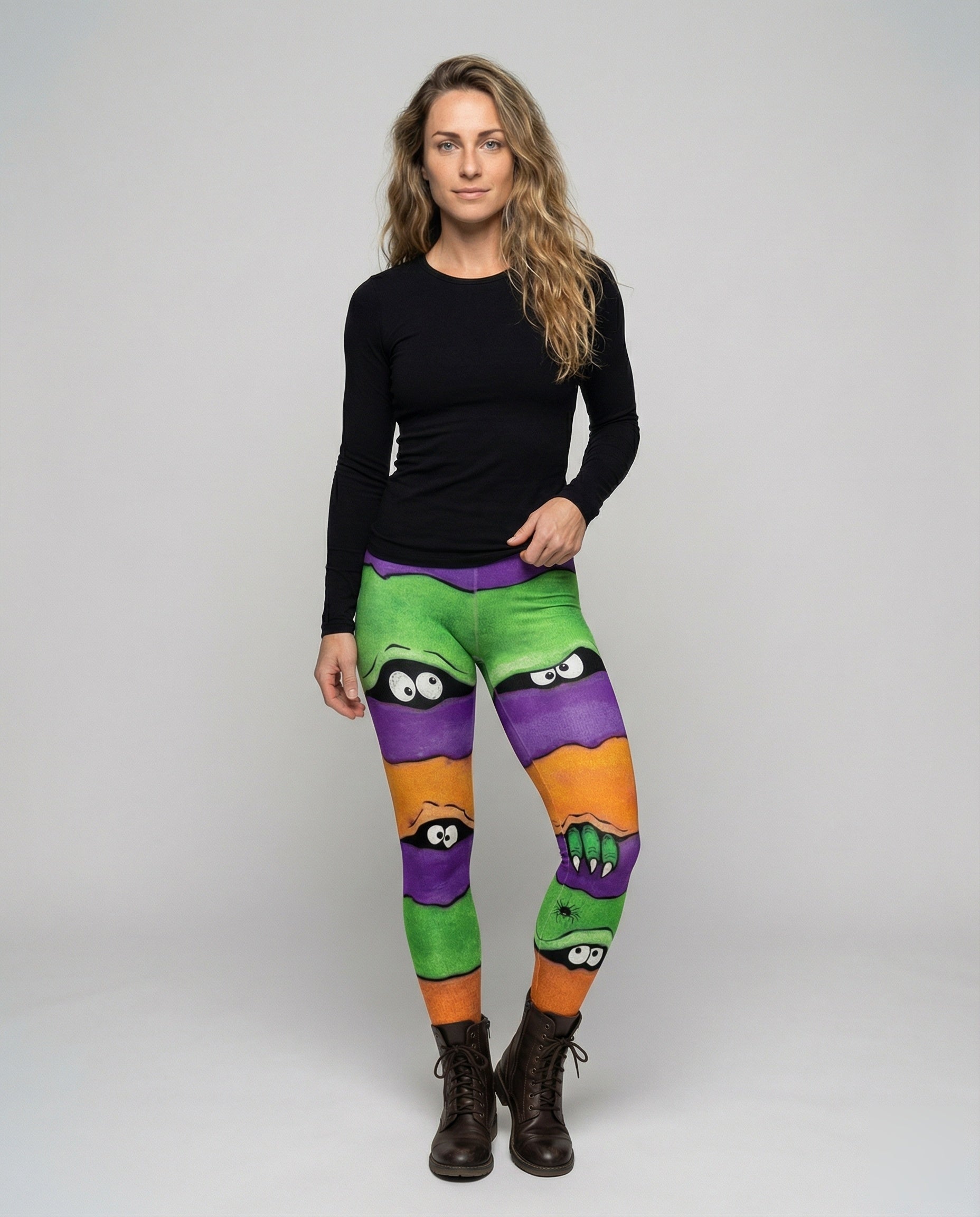 Damen Stricksocken Knielang Monsterprint - Norvielle