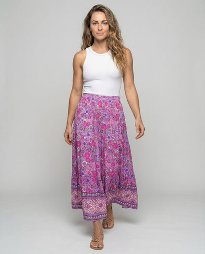 Damen Stufenrock Boho-Stil Knöchellang - Norvielle