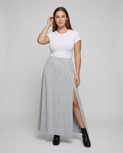 Damen Maxi-Rock Lagenrock mit tiefem Seitenschlitz - Norvielle