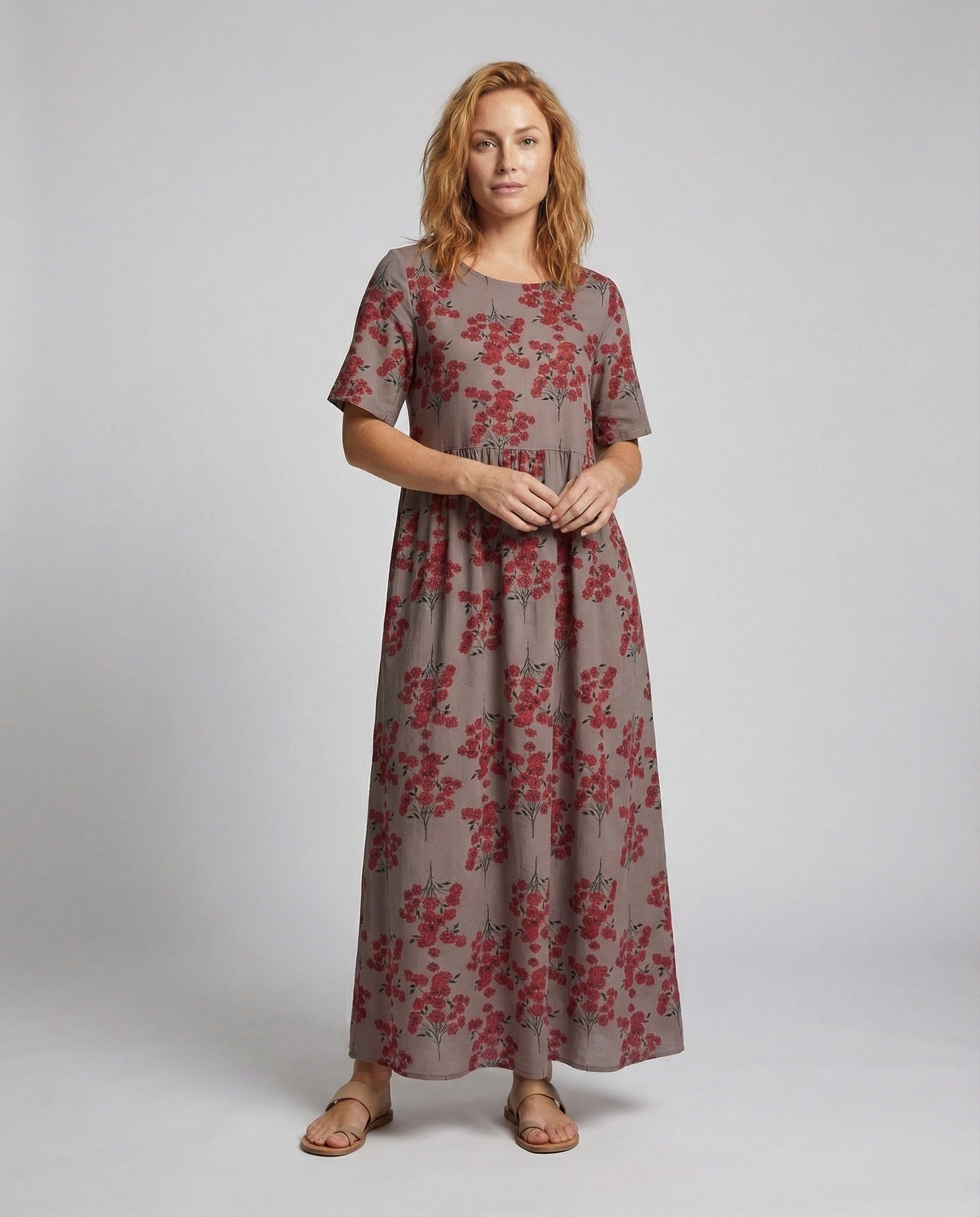 Damen Maxikleid Empire-Naht locker Fallend - Norvielle
