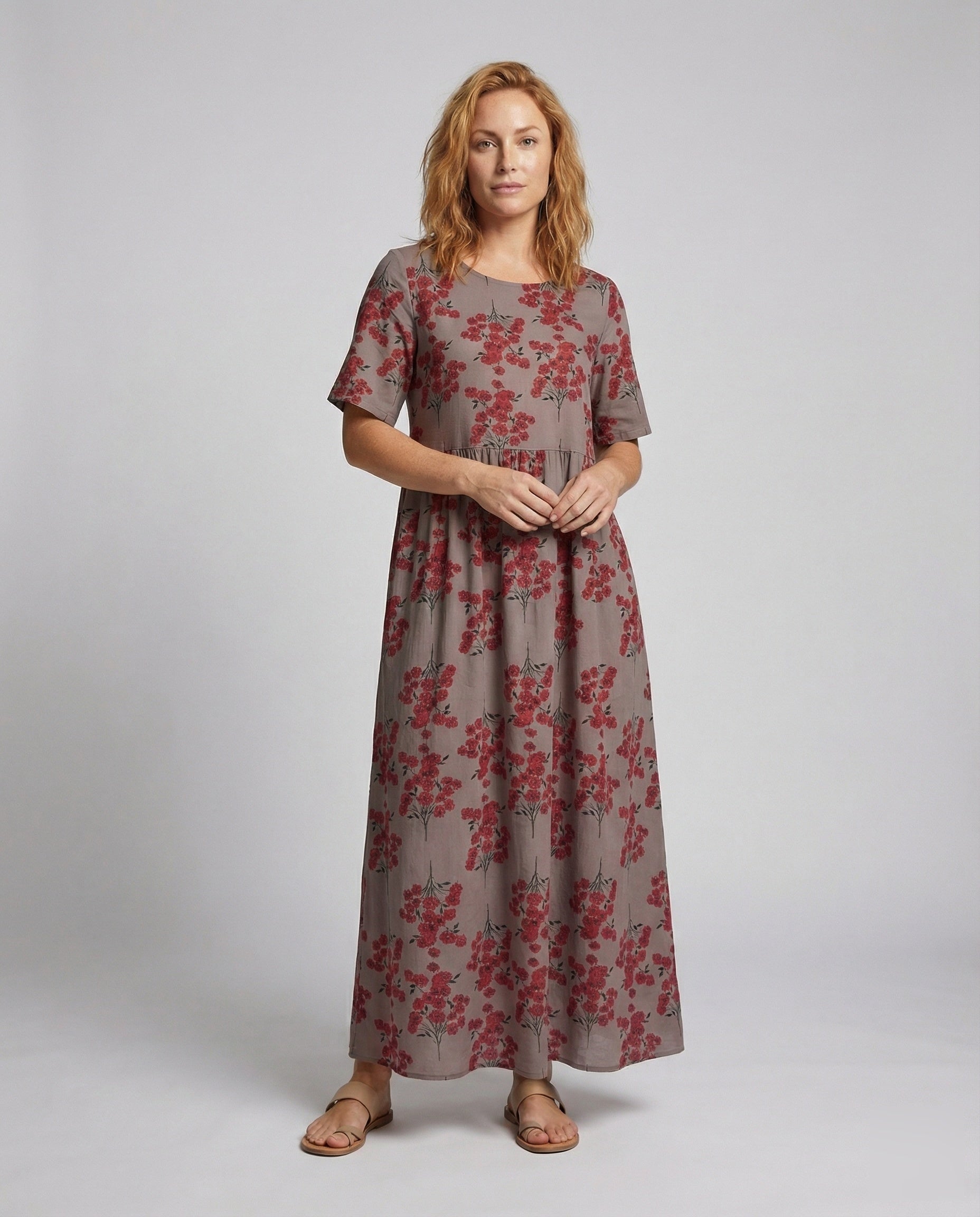 Damen Maxikleid Empire-Naht locker Fallend - Norvielle