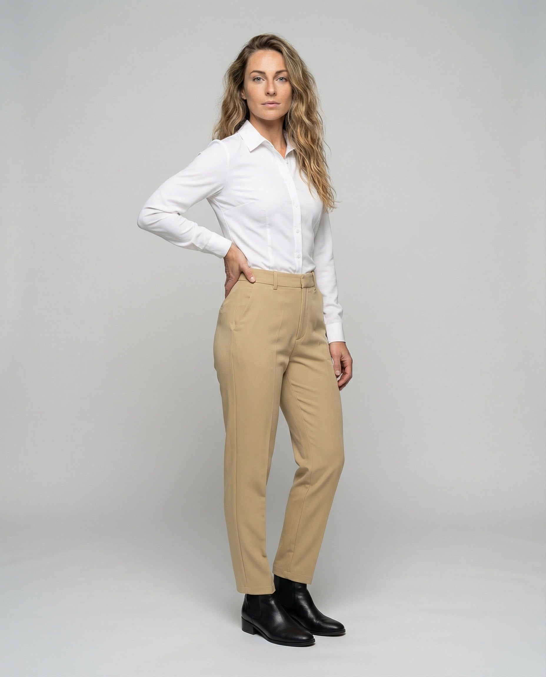 Damen Taillierte Bundfaltenhose - Norvielle