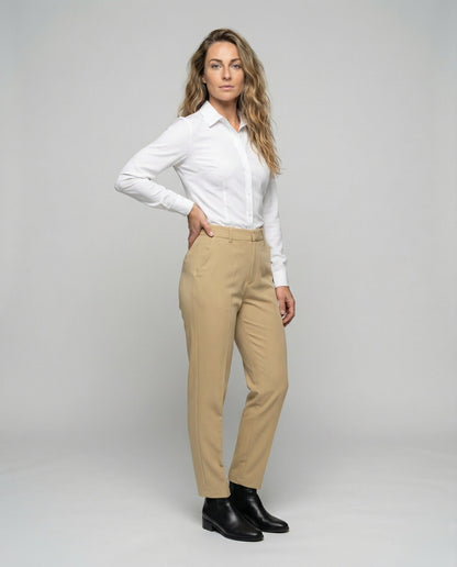 Damen Taillierte Bundfaltenhose - Norvielle