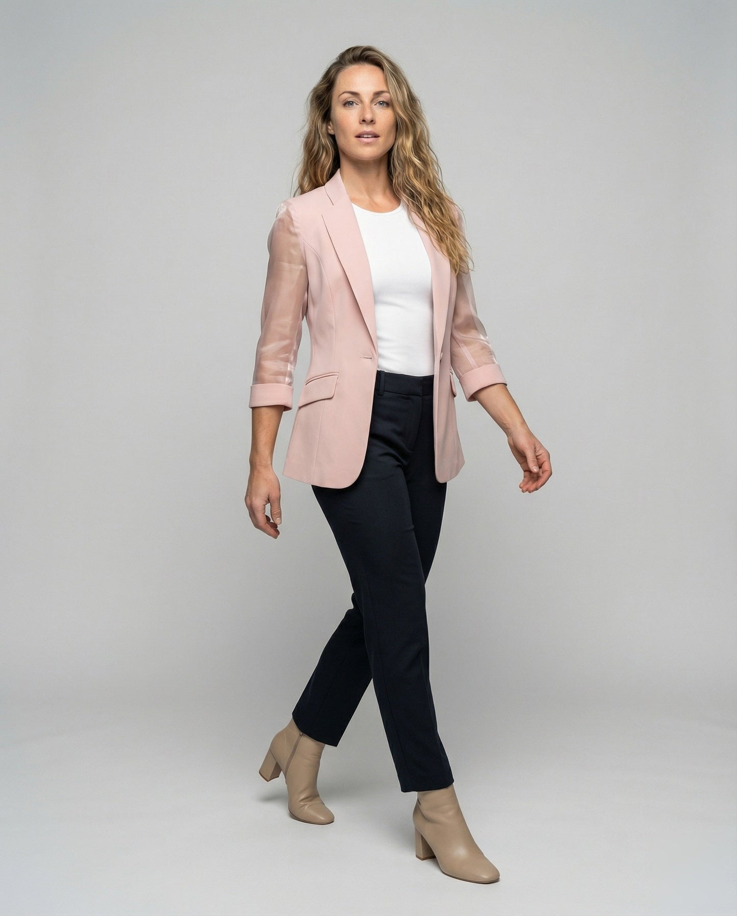 Damen Blazer Transparent Organza Ärmel - Norvielle