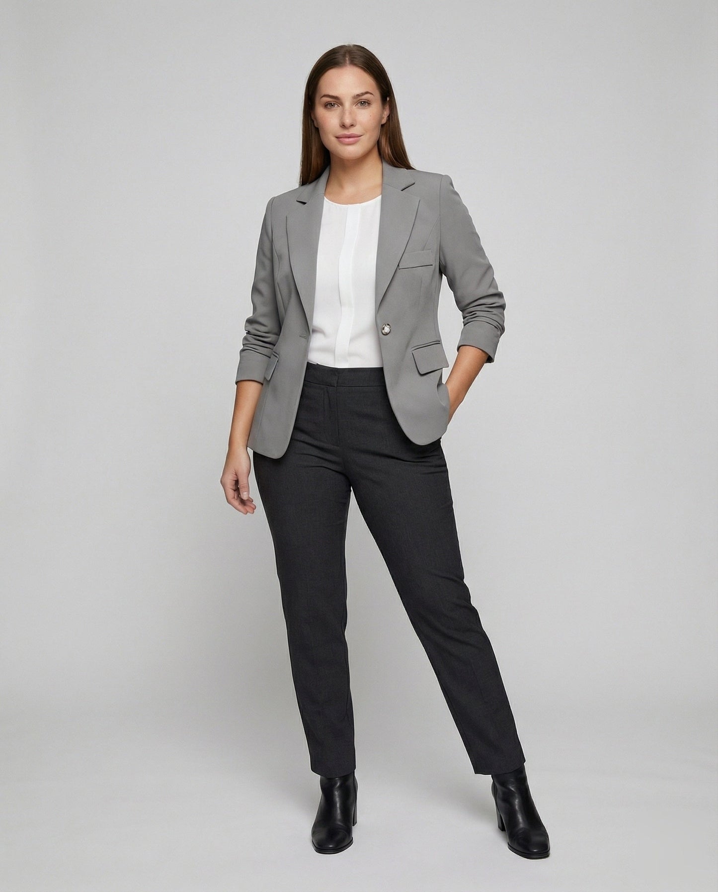 Damen Business Blazer Taillierte Optik Schwarz - Norvielle
