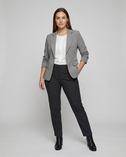 Damen Business Blazer Taillierte Optik Schwarz - Norvielle
