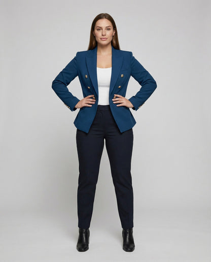 Damen Doppelreihen Blazer mit Zierknöpfen - Norvielle
