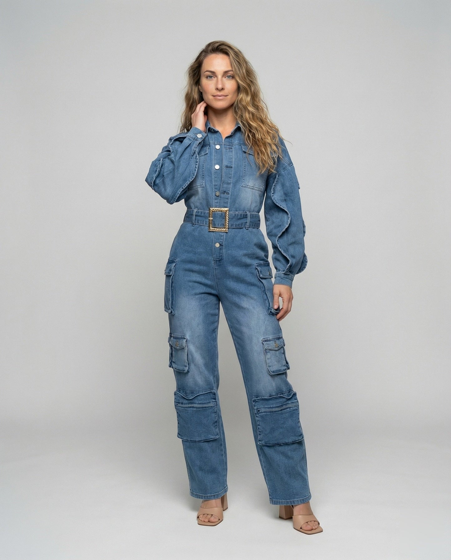 Damen Robuste Cargo-Jeans-Overall - Norvielle