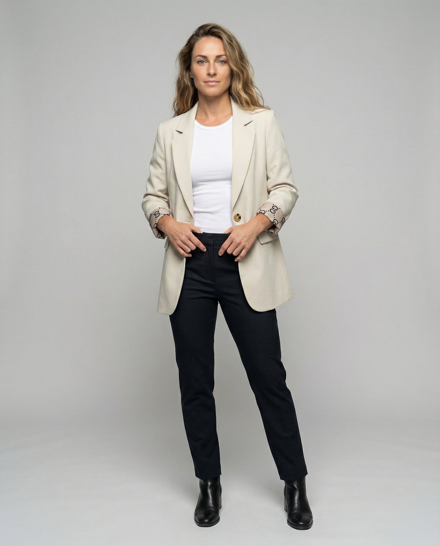 Damen Longblazer Umschlagmanschetten Detailverliebt - Norvielle