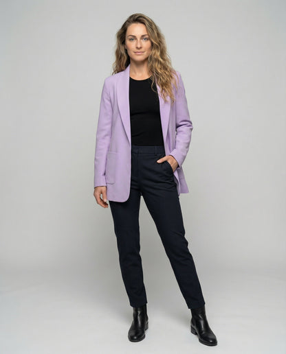 Damen Longblazer Kastig Modisch Schwarz - Norvielle