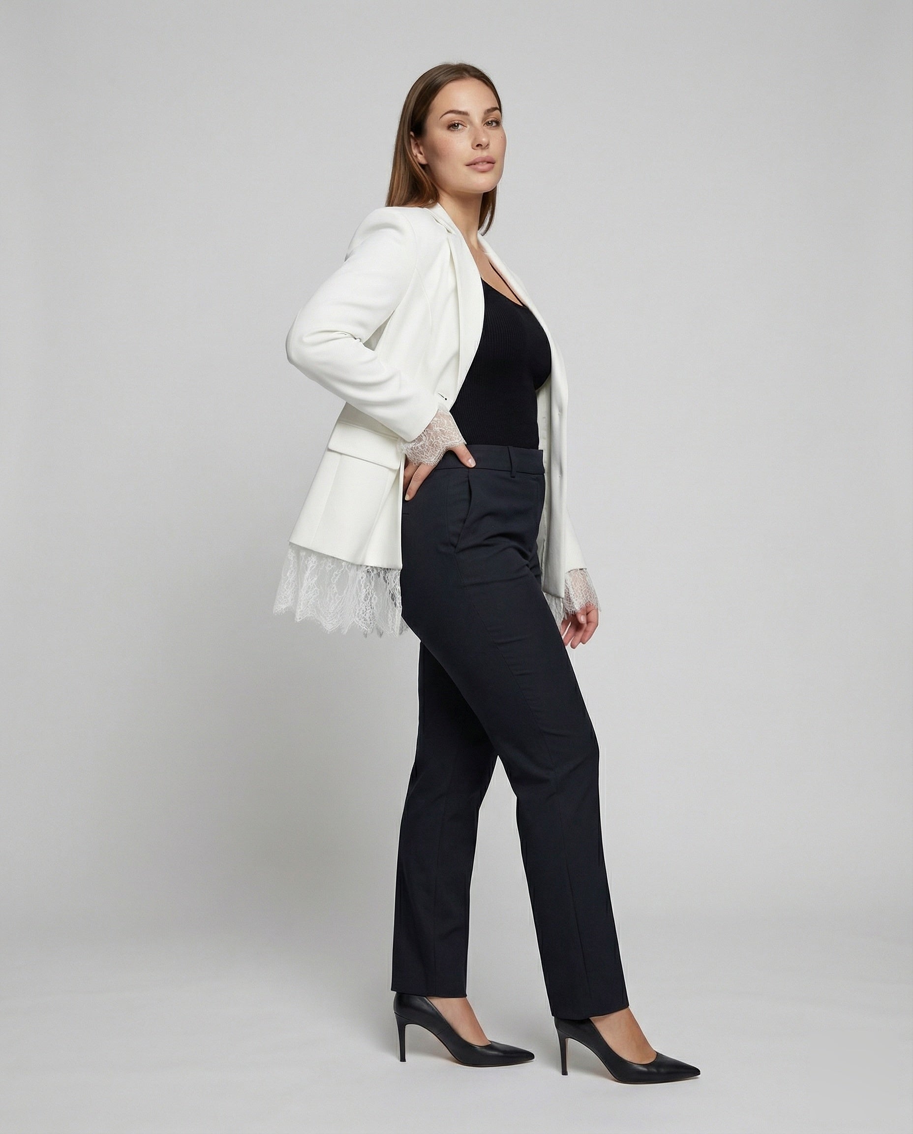 Damen Volant Mini Mantel Sakko - Norvielle