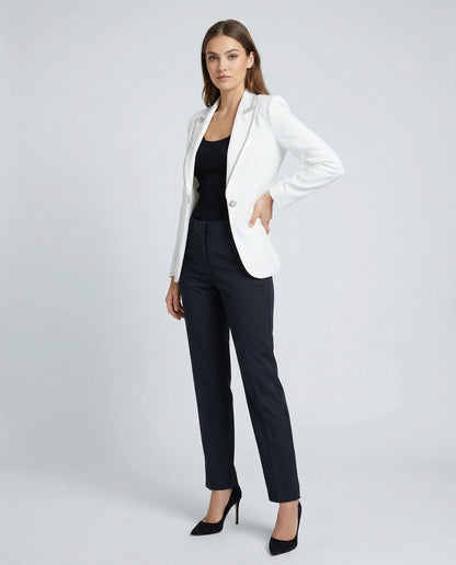 Damen Satinblazer mit Strasssteinen Schwarz - Norvielle