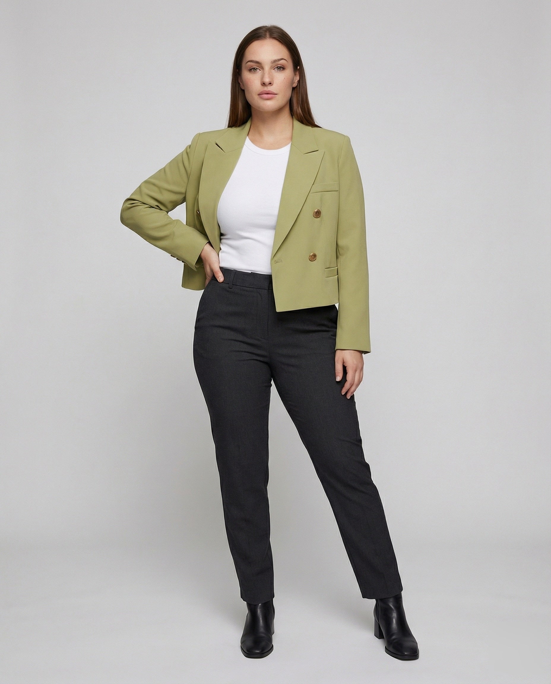 Damen Wickelblazer Bindegürtel Stretch - Norvielle