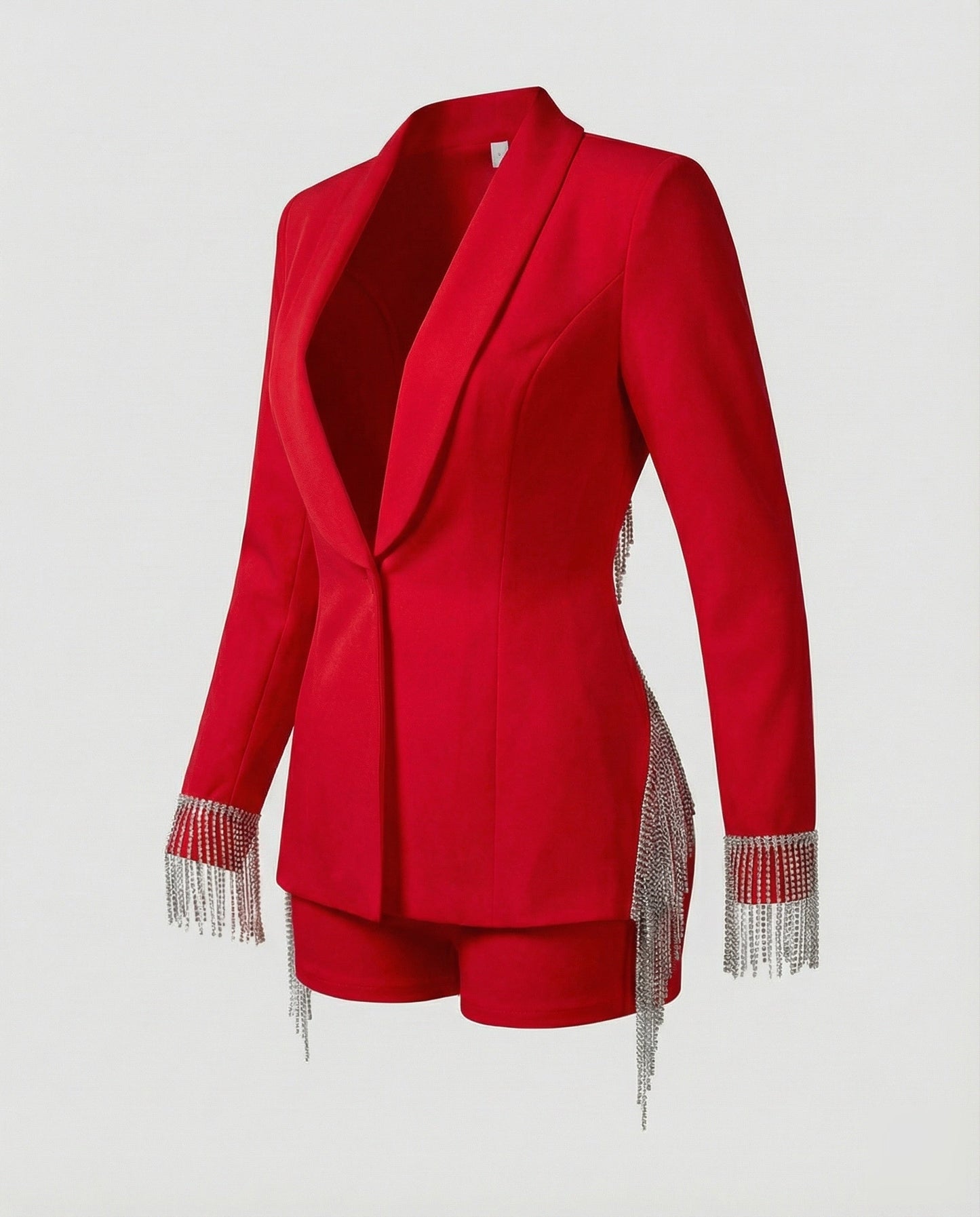 Damen Strass Blazer Shorts Set Party
