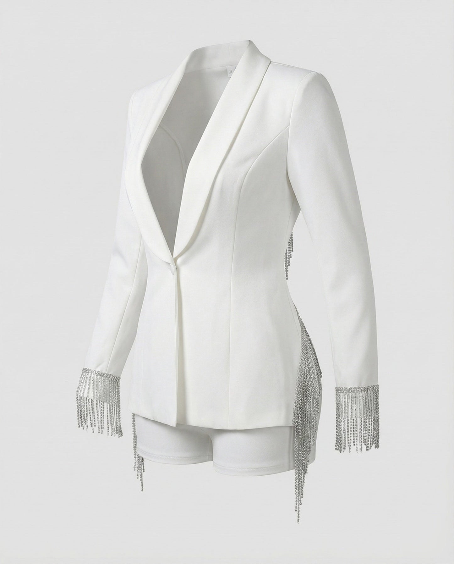 Damen Strass Blazer Shorts Set Party