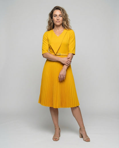 Damen Midikleid Drapé-Glockenrock - Norvielle