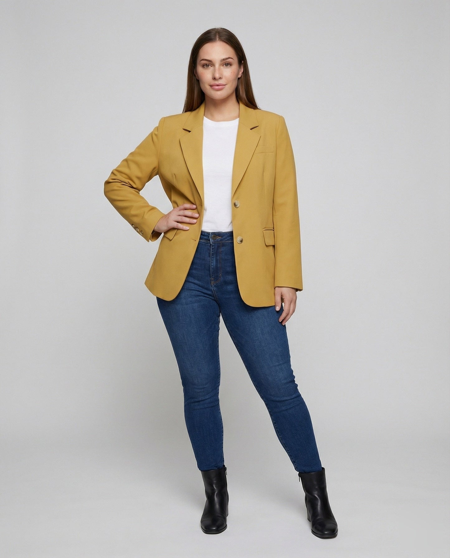 Damen Revers-Sakko Twill Beige - Norvielle