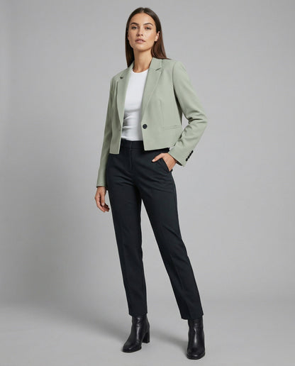 Damen Kurzblazer Satinfutter Schwarz - Norvielle