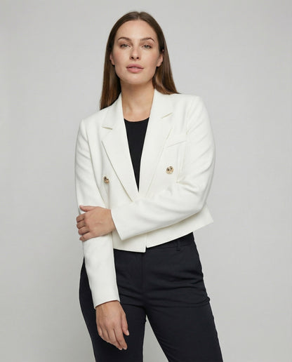 Damen Zweireiher Blazer Verkürzt