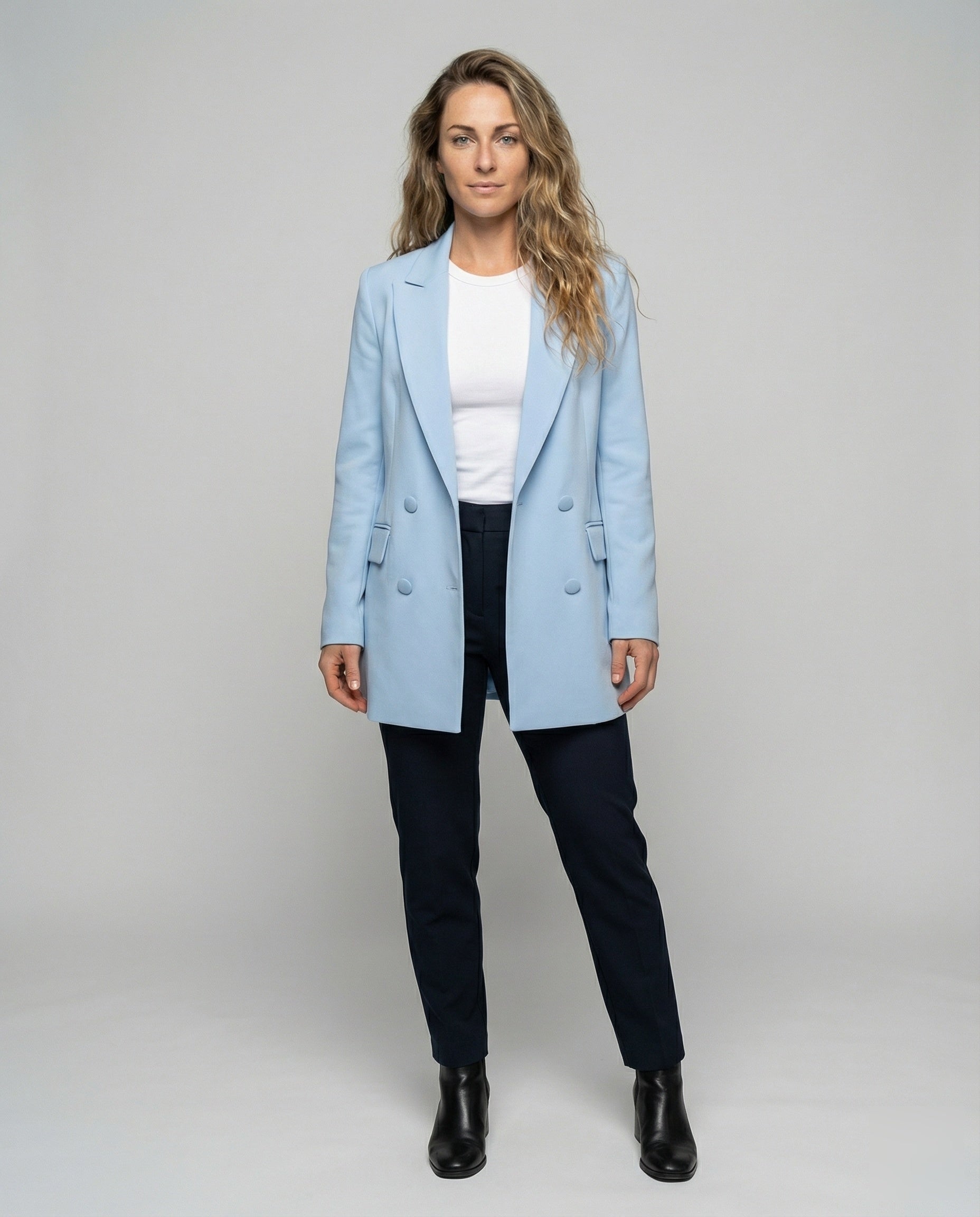 Damen Doppelreiher Blazer Klassisch Verlängert - Norvielle