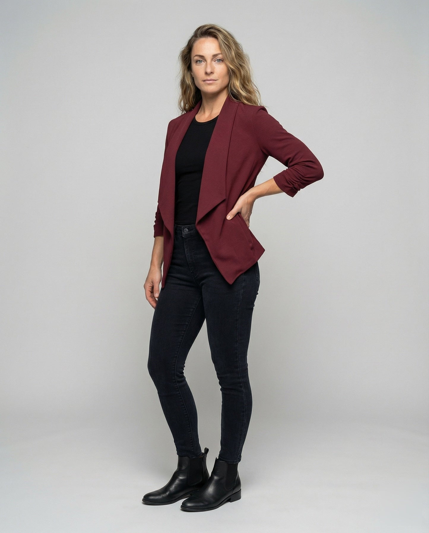 Damen Wasserfallblazer Luftige Webware - Norvielle
