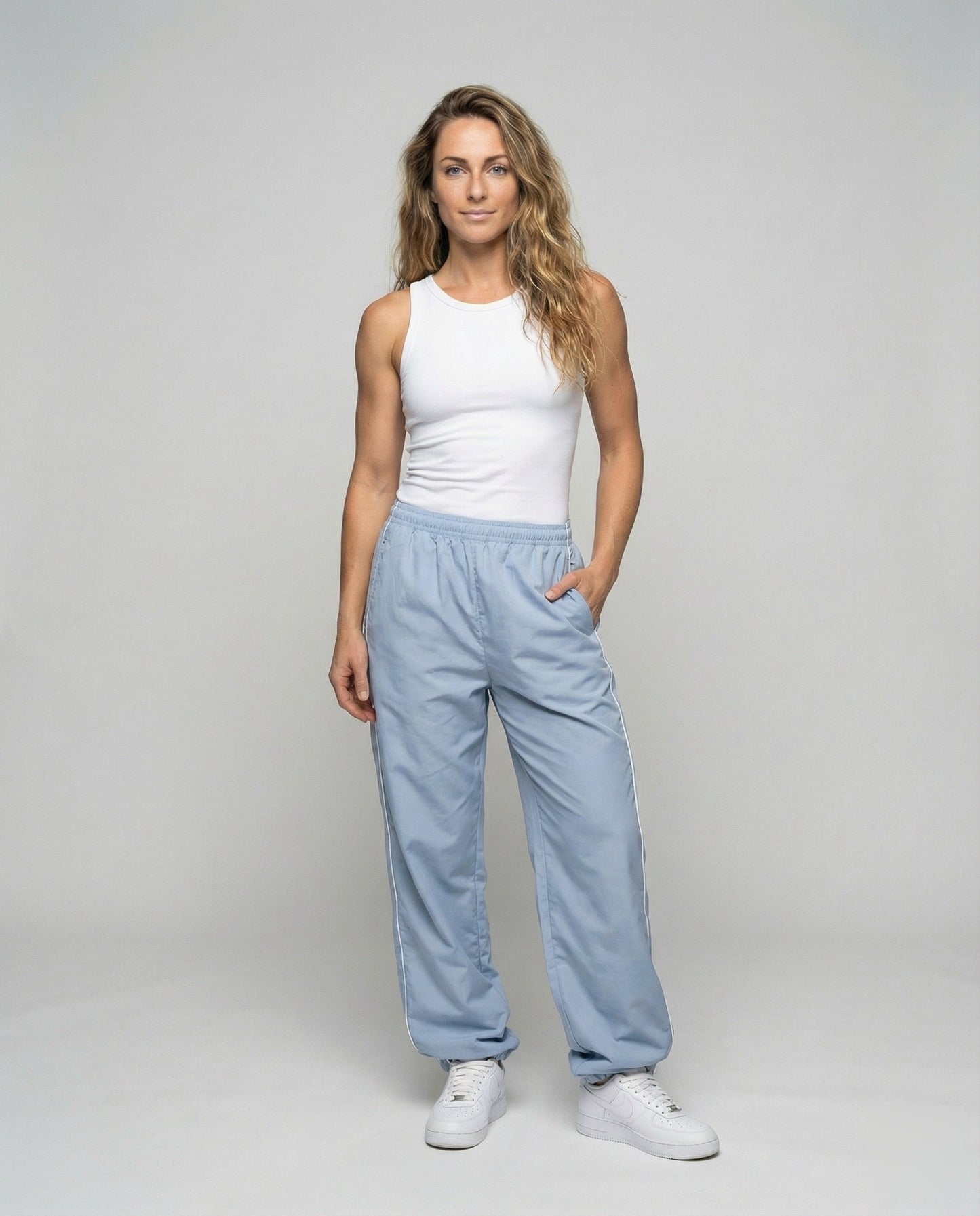 Damen Reflektor Jogginghose Sport Schwarz - Norvielle
