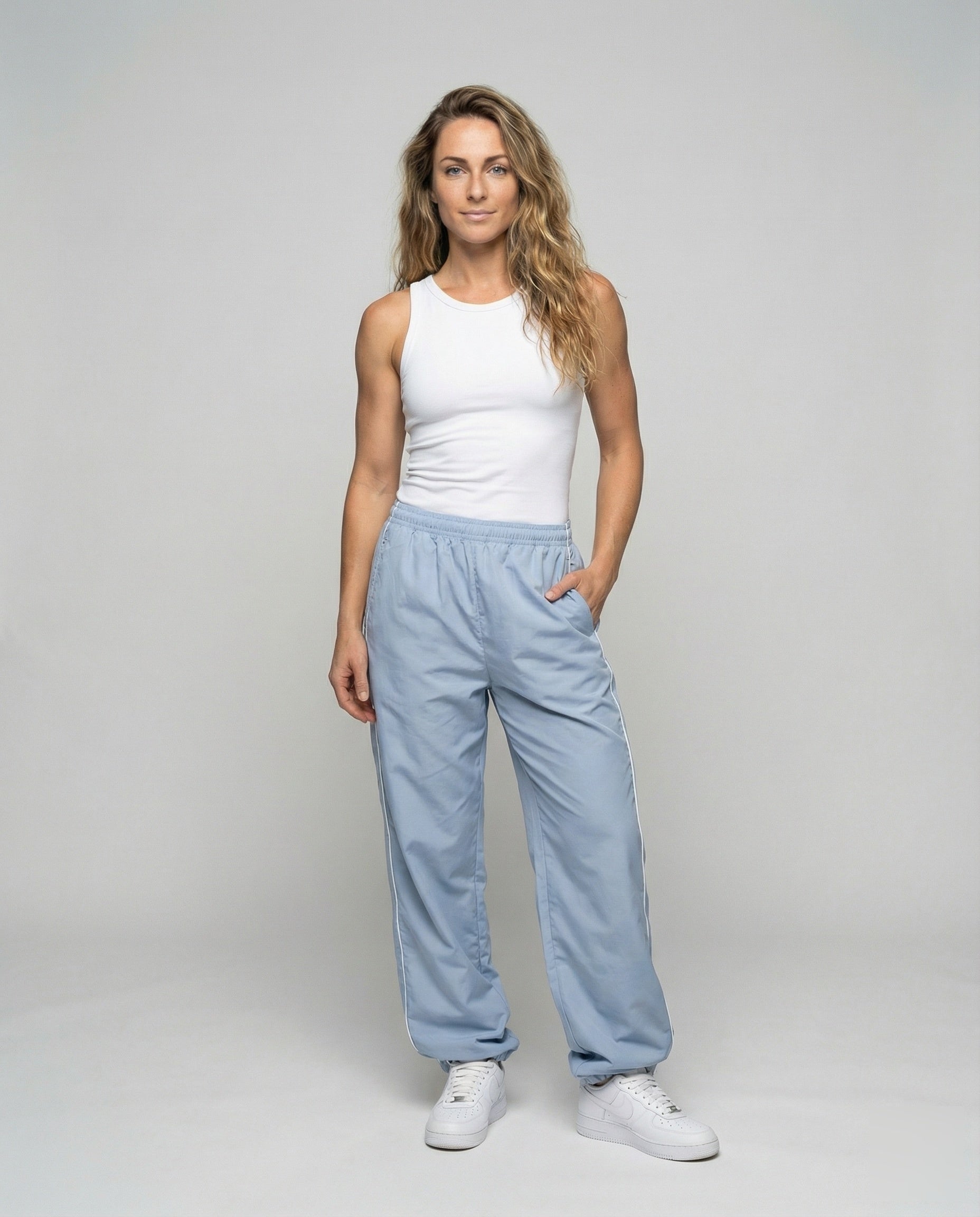Damen Reflektor Jogginghose Sport Schwarz - Norvielle