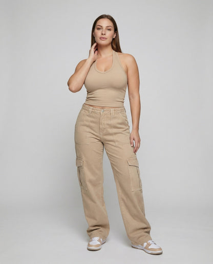 Damen Cargohose Gerades Bein Praktisch - Norvielle