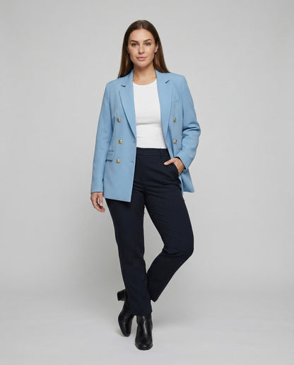 Damen Blazer Doppelreiher Edel Goldene Knöpfe - Norvielle