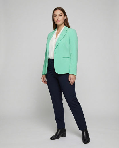 Damen Stretchblazer Formgebend Mit Nähten Schwarz - Norvielle