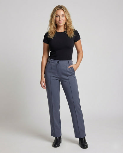 Damen Bügelfaltenhose Anzugset Schwarz - Norvielle