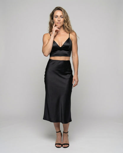 Damen Satin Set Glänzend - Norvielle