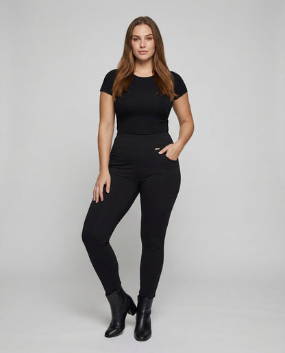 Damen taillenformende Leggings mit Eingrifftaschen - Norvielle
