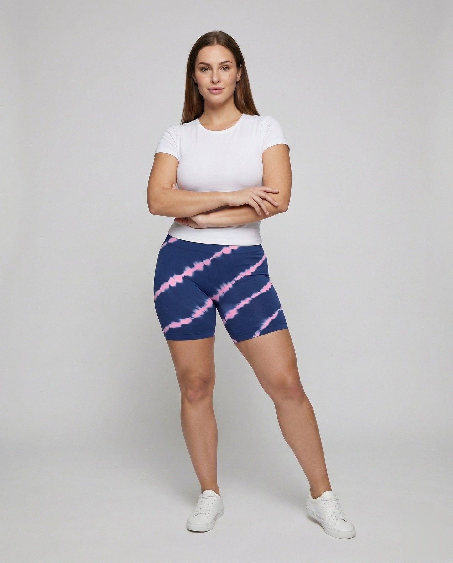 Damen Radler-Leggings Jersey Taillenformend Schwarz - Norvielle