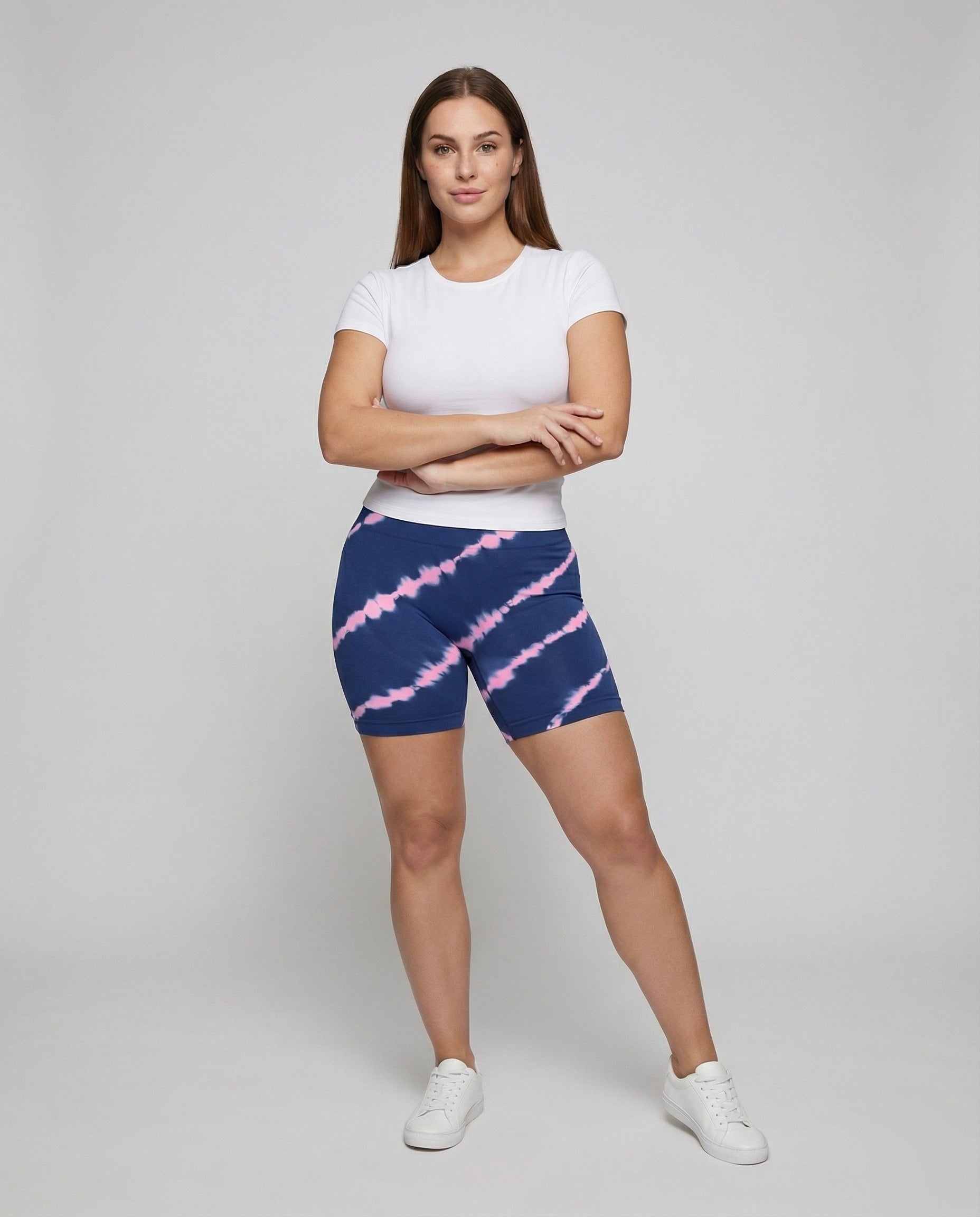 Damen Radler-Leggings Jersey Taillenformend Schwarz - Norvielle