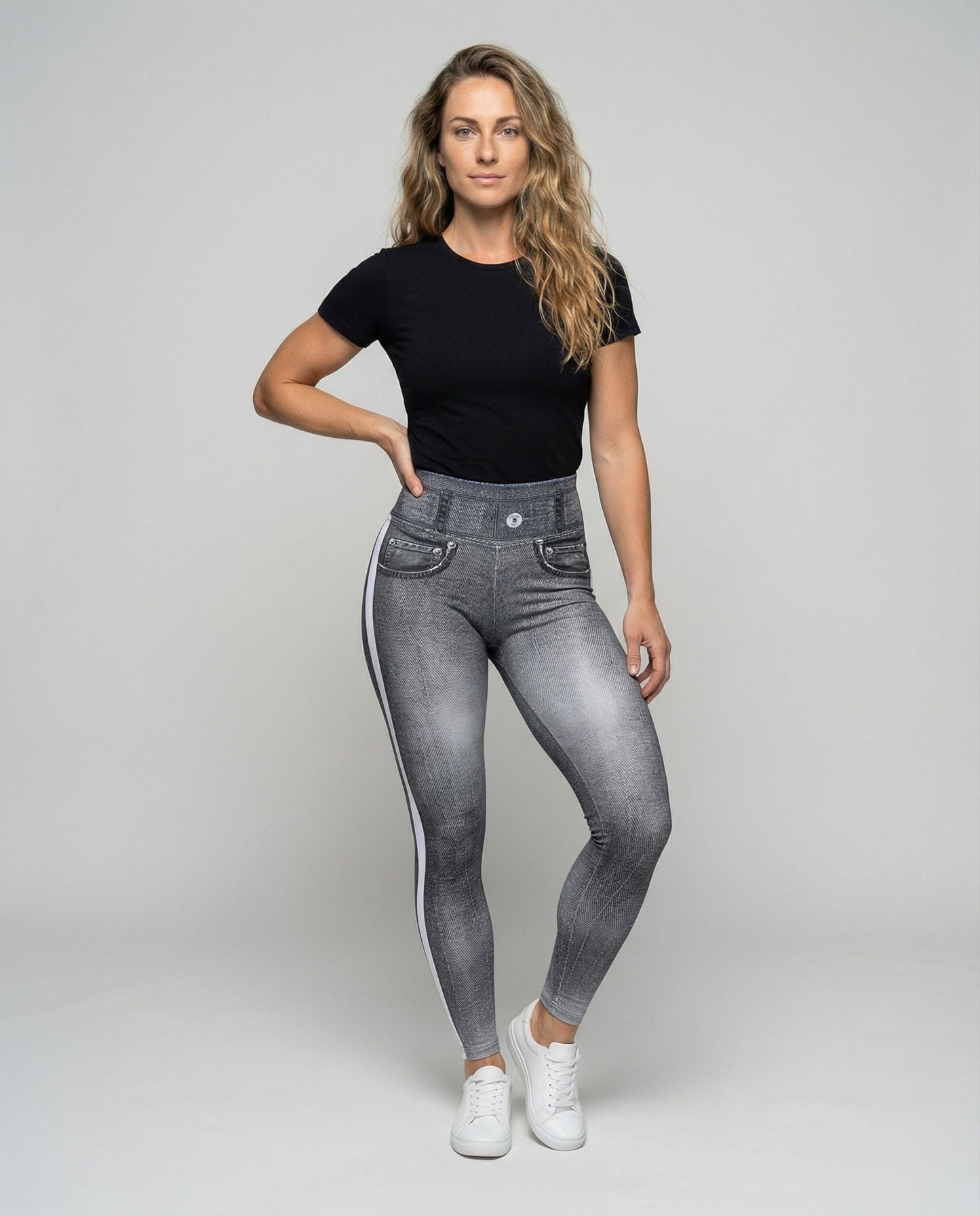 Damen Kontur Leggings Jeansoptik Po-Lift - Norvielle